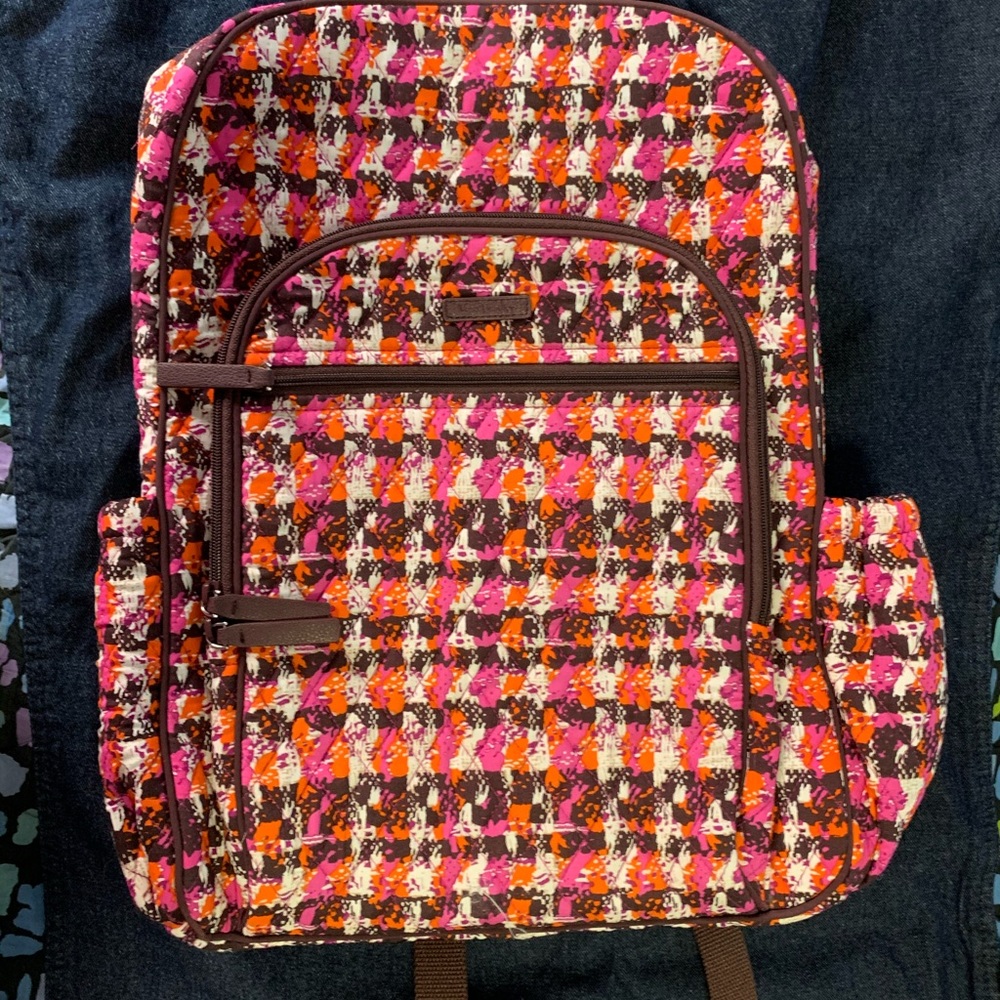 Vera Bradley pink and brown houndstooth backpack